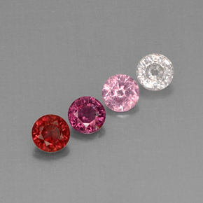 Gemas de espinela multicolor natural de  ct, corte redondo, VVS-VS