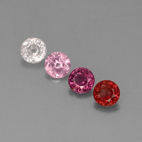 Gemas de espinela multicolor natural de  ct, corte redondo, VVS-VS