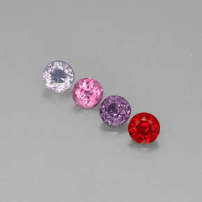 Gemas de espinela multicolor natural de  ct, corte redondo, VVS-VS