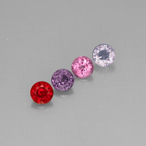 Gemas de espinela multicolor natural de  ct, corte redondo, VVS-VS