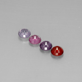 Gemas de espinela multicolor natural de  ct, corte redondo, VVS-VS