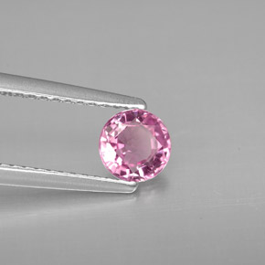 Espinela rosa natural de 0,59 ct, corte redondo, VS