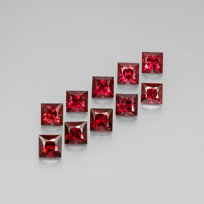 Gemas de espinela rojo natural de  ct, cuadrado, VVS-VS