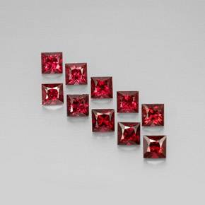 Gemas de espinela rojo natural de  ct, cuadrado, VVS-VS