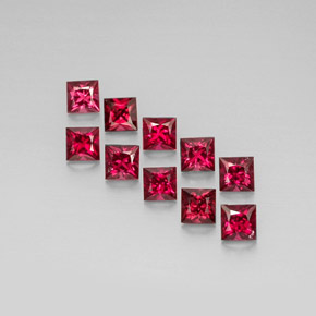 Gemas de espinela rojo natural de  ct, cuadrado, VVS-VS