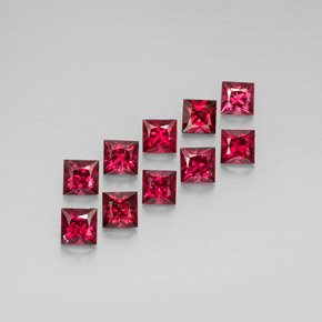 Gemas de espinela rojo natural de  ct, cuadrado, VVS-VS