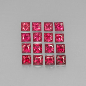 Gemas de espinela rojo natural de  ct, cuadrado, VVS-VS