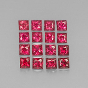 Gemas de espinela rojo natural de  ct, cuadrado, VVS-VS
