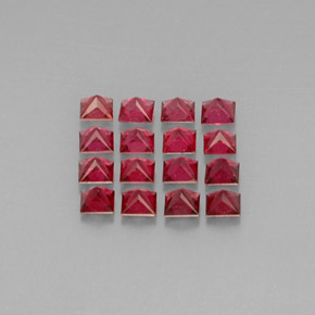 Gemas de espinela rojo natural de  ct, cuadrado, VVS-VS