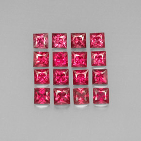 Gemas de espinela rojo natural de  ct, cuadrado, VVS-VS