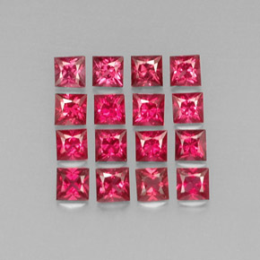 Gemas de espinela rojo natural de  ct, cuadrado, VVS-VS