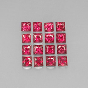 Gemas de espinela rojo natural de  ct, cuadrado, VVS-VS