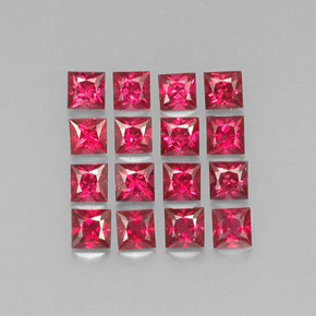 Gemas de espinela rojo natural de  ct, cuadrado, VVS-VS