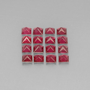 Gemas de espinela rojo natural de  ct, cuadrado, VVS-VS