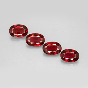 Gemas de espinela rojo natural de  ct, corte óvalo, VVS-VS