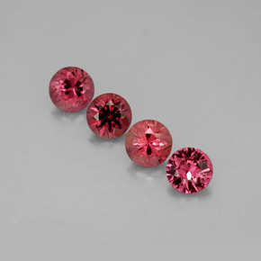 Gemas de espinela rojo natural de  ct, corte redondo, VVS-VS