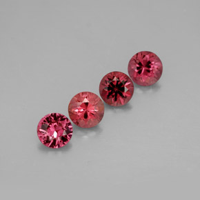 Gemas de espinela rojo natural de  ct, corte redondo, VVS-VS
