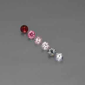 Gemas de espinela multicolor natural de  ct, corte redondo, VVS-VS