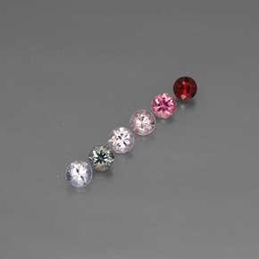 Gemas de espinela multicolor natural de  ct, corte redondo, VVS-VS