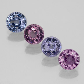 Gemas de espinela multicolor natural de  ct, corte redondo, VVS-VS
