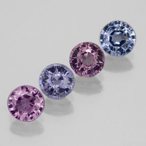 Gemas de espinela multicolor natural de  ct, corte redondo, VVS-VS