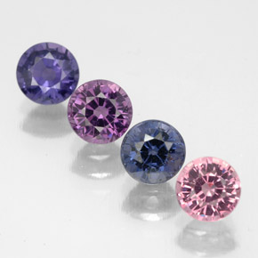 Gemas de espinela multicolor natural de  ct, corte redondo, VVS-VS
