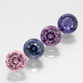 Gemas de espinela multicolor natural de  ct, corte redondo, VVS-VS