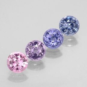 Gemas de espinela multicolor natural de  ct, corte redondo, VVS-VS