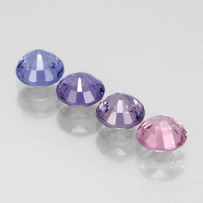 Gemas de espinela multicolor natural de  ct, corte redondo, VVS-VS