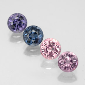 Gemas de espinela multicolor natural de  ct, corte redondo, VVS-VS