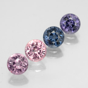 Gemas de espinela multicolor natural de  ct, corte redondo, VVS-VS