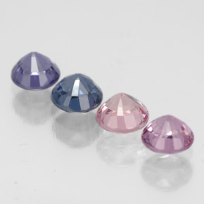 Gemas de espinela multicolor natural de  ct, corte redondo, VVS-VS
