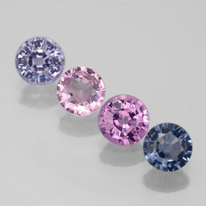 Gemas de espinela multicolor natural de  ct, corte redondo, VVS-VS