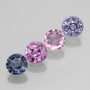 Gemas de espinela multicolor natural de  ct, corte redondo, VVS-VS