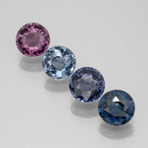 Gemas de espinela multicolor natural de  ct, corte redondo, VVS-VS