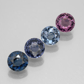 Gemas de espinela multicolor natural de  ct, corte redondo, VVS-VS