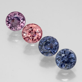 Gemas de espinela multicolor natural de  ct, corte redondo, VVS-VS