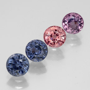 Gemas de espinela multicolor natural de  ct, corte redondo, VVS-VS