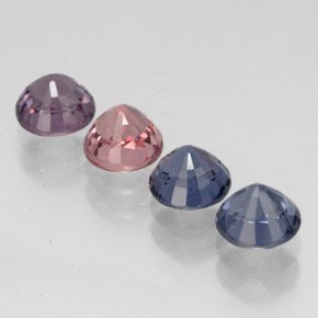 Gemas de espinela multicolor natural de  ct, corte redondo, VVS-VS