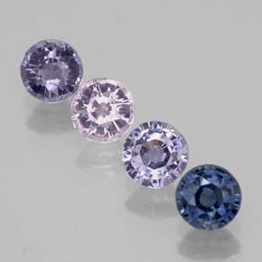 Gemas de espinela multicolor natural de 1,42 ct, corte redondo, VVS-VS