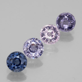Gemas de espinela multicolor natural de 1,42 ct, corte redondo, VVS-VS