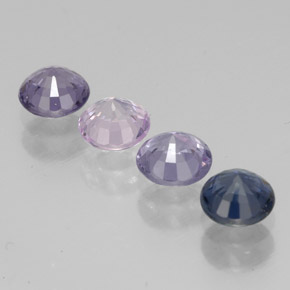 Gemas de espinela multicolor natural de 1,42 ct, corte redondo, VVS-VS