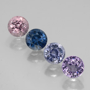 Gemas de espinela multicolor natural de  ct, corte redondo, VVS-VS