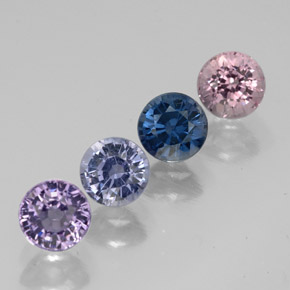 Gemas de espinela multicolor natural de  ct, corte redondo, VVS-VS