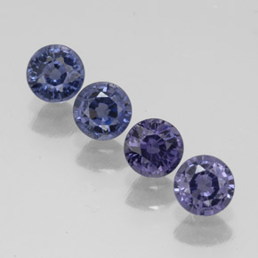 Gemas de espinela azul natural de  ct, corte redondo, VVS-VS