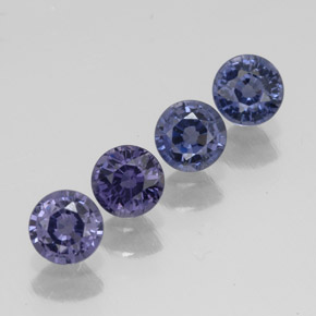 Gemas de espinela azul natural de  ct, corte redondo, VVS-VS