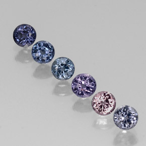 Gemas de espinela multicolor natural de  ct, corte redondo, VVS-VS