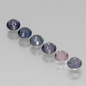 Gemas de espinela multicolor natural de  ct, corte redondo, VVS-VS