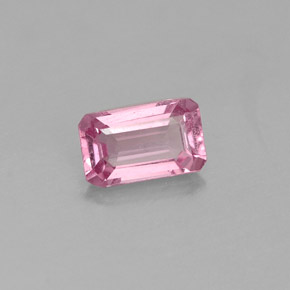 Espinela rosa natural de 0,46 ct, corte esmeralda, VS