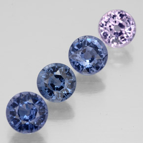 Gemas de espinela multicolor natural de  ct, corte redondo, VVS-VS